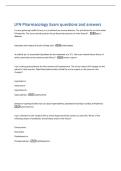 LPN Pharmacology Exam questions and answers