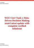 WGU C207 Task 1&colon; Data-Driven Decision Making 2026 Latest update with complete verified solutions 