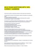 NCLE EXAM QUESTIONS WITH 100&percnt; CORRECT ANSWERS 