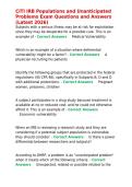 CITI IRB Populations and Unanticipated Problems Exam Questions and Answers &lpar;Latest 2026&rpar;