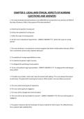 CHAPTER 2- LEGAL AND ETHICAL ASPECTS OF NURSING QUESTIONS AND ANSWERS&period;