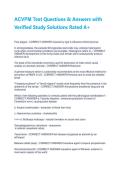 ACVPM Test Questions & Answers with Verified Study Solutions Rated A&plus;