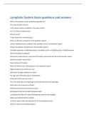 Lymphatic System Exam questions and answers 