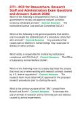 CITI - RCR for Researchers&comma; Research Staff and Administrators Exam Questions and Answers &lpar;Latest