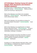 CITI RCR-Basic Training Course -3- Latest Update 2026 &lpar;Questions and Answers-Verified solutions&rpar;