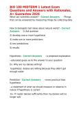 BIO 180 MIDTERM 1 Latest Exam Questions and Answers with Rationales&comma; A&plus; Guarantee 2026&period;