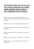 NYS WAXING LICENSE LATEST ACTUAL EXAM WITH COMPLETE QUESTIONS AND CORRECT VERIFIED ANSWERS ALREADY GRADED A&plus; 100&percnt; GUARANTEED TO PASS CONCEPTS