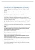Mental Health ATI Exam questions and answers 