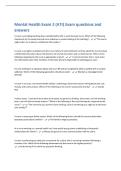 Mental Health Exam 2 &lpar;ATI&rpar; Exam questions and  answers 