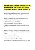 NYSDEC PESTICIDE APPLICATORS ACTUAL EXAMINATION TEST 2026 STUDY GUIDE QUESTIONS WITH SOLUTIONS GRADED A&plus;