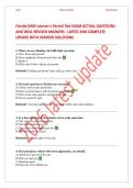 Florida DMV Learner's Permit Test&colon; Actual Exam Questions with Verified Answers &ndash; Latest Complete Update bundle