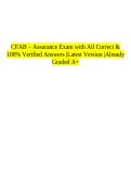 CFAB &ndash; Assurance Exam with All Correct & 100&percnt; Verified Answers &vert;Latest Version &vert;Already Graded A&plus;