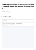 FINA 4500 FINAL EXAM 2026 complete questions &lpar; frequently tested&rpar; and answers&vert; already graded A&plus;