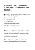 NYU PHARMACOLOGY COMPREHENSIVE EXAM 2026 FULL QUESTIONS AND CORRECT ANSWERS