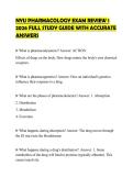NYU PHARMACOLOGY EXAM REVIEW 1 2026 FULL STUDY GUIDE WITH ACCURATE ANSWERS