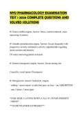NYU PHARMACOLOGY EXAMINATION TEST 1 2026 COMPLETE QUESTIONS AND SOLVED SOLUTIONS