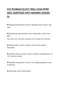 NYU PHARMACOLOGY FINAL EXAM PAPER 2026 QUESTIONS WITH ANSWERS GRADED A&plus;