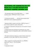 CALIFORNIA ARF ADMINISTRATOR TEST BANK FULLY SOLVED EDITION WITH ACCURATE VERIFIED ANSWERS 2026