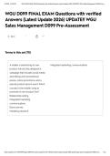 WGU D099 FINAL EXAM Questions with verified Answers &lpar;Latest Update 2026&rpar; UPDATE&excl;&excl; WGU Sales Management D099 Pre-Assessment