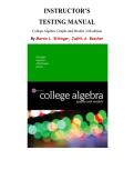 College Algebra&colon; Graphs and Models &ndash; 6th Edition&comma; Marvin L&period; Bittinger & Judith A&period; Beecher &vert; Complete Test Bank Chapters 1&ndash;8