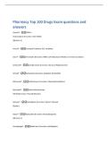 Pharmacy Top 100 Drugs Exam questions and  answers 