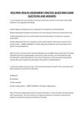 HESI PREP HEALTH ASSESSMENT PRACTICE QUESTIONS EXAM QUESTIONS AND ANSWERS