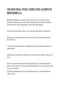 OB HESI FINAL STUDY GUIDE 2026 COMPLETE RESPONSES A&plus;