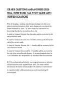 OB HESI QUESTIONS AND ANSWERS 2026 FINAL PAPER EXAM Q&A STUDY GUIDE WITH VERIFIED SOLUTIONSOB HESI QUESTIONS AND ANSWERS 2026 FINAL PAPER EXAM Q&A STUDY GUIDE WITH VERIFIED SOLUTIONS