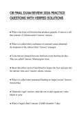 OB FINAL EXAM REVIEW 2026 PRACTICE QUESTIONS WITH VERIFIED SOLUTIONS