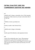 OB FINAL EXAM STUDY GUIDE 2026 COMPREHENSIVE QUESTIONS AND ANSWERS