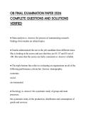 OB FINAL EXAMINATION PAPER 2026 COMPLETE QUESTIONS AND SOLUTIONS VERIFIED