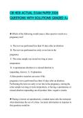 OB HESI ACTUAL EXAM PAPER 2026 QUESTIONS WITH SOLUTIONS GRADED A&plus;