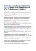 WGU C841 Legal Issues In Information Security Study Guide Exam Questions With Verified Answers&vert; Updated