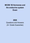 MCDB 1B Hormones and the Endocrine System &ndash; Study Guide & Exam Review 2026