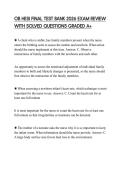 OB HESI FINAL TEST BANK 2026 EXAM REVIEW WITH SOLVED QUESTIONS GRADED A&plus;