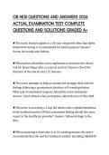 OB HESI QUESTIONS AND ANSWERS 2026 ACTUAL EXAMINATION TEST COMPLETE QUESTIONS AND SOLUTIONS GRADED A&plus;