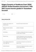 Rutgers Dynamics of Healthcare Exam &lpar;2026&rpar; UPDATE Verified Questions And Answers &vert; With 100&percnt; Correct Answers graded A&plus; Guaranteed Success&excl;&excl;