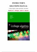 College Algebra&colon; Graphs and Models &ndash; 6th Edition&comma; Marvin L&period; Bittinger & Judith A&period; Beecher &vert; Instructor&rsquo;s Solutions Manual Chapters 1&ndash;8