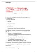 WGU BIO 123 Haematology exam With complete verified solutions