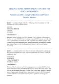 VIRGINIA HOME IMPROVEMENT CONTRACTOR &lpar;HIC&rpar; EXAMINATION Actual Exam 2026 &vert; Complete Questions and Correct Detailed Answers