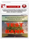 Professional Ethics in Criminal Justice Study Guide & Practice Questions &vert; Albanese 5th Ed Chapters 1&ndash;10