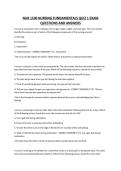 NUR 1100 NURSING FUNDAMENTALS QUIZ 1 EXAM QUESTIONS AND ANSWERS