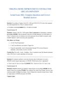VIRGINIA HOME IMPROVEMENT CONTRACTOR &lpar;HIC&rpar; EXAMINATION Actual Exam 2026 &vert; Complete Questions and Correct Detailed Answers