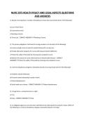 NURS 3375 HEALTH POLICY AND LEGAL ASPECTS QUESTIONS AND ANSWERS