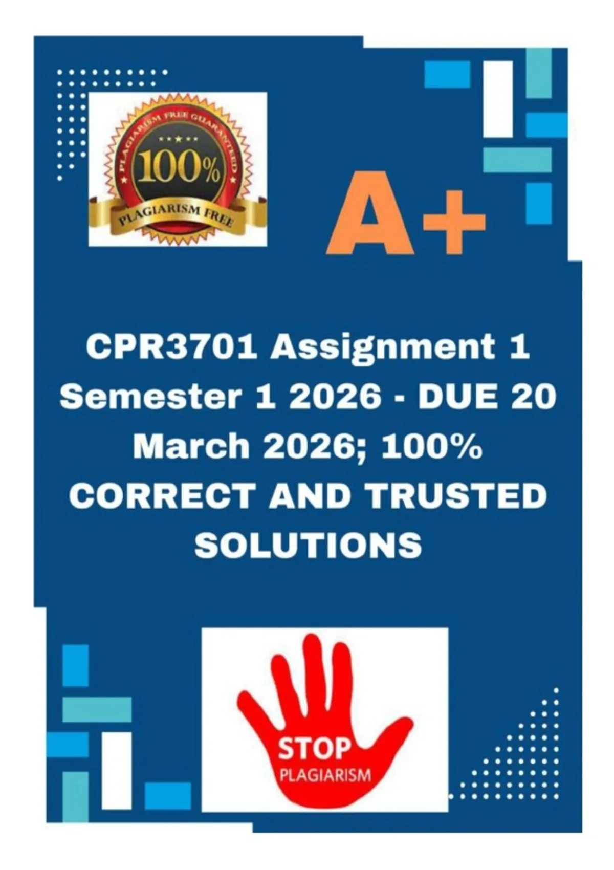 CPR3701 Assignment 1 Semester 1 2026 - DUE 20 March 2026; 100% CORRECT ...
