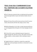 TESOL EXAM 2026 COMPREHENSIVE EXAM FULL QUESTIONS AND ACCURATE SOLUTIONS GRADED A&plus;