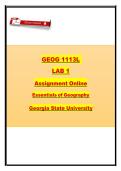 GEOG 1113L Introduction to Landforms &ndash; Georgia State University &ndash; Lab 1 Essentials of Geography and Mapping Foundations