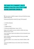 TEST BANK FOR COMMUNITY HEALTH NURSING EXAM Q&A 2026 STUDY GUIDE SOLVED QUESTIONS GRADED A&plus;