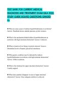 TEST BANK FOR CURRENT MEDICAL DIAGNOSIS AND TREATMENT EXAM Q&A 2026 STUDY GUIDE SOLVED QUESTIONS GRADED A&plus;