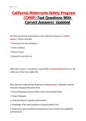 California Motorcycle Safety Program &lpar;CMSP&rpar; Test Questions With Correct Answers&vert; Updated
